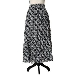 Japna Monochrome Floral Maxi Skirt